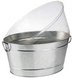 APS-Germany APS Wijnkoeler met Lekbak en Handvaten - IJsemmer - Bierkoeler - Champagne koeler - Champagne Emmer - Edelstaal - RVS look - 18 Liter - 50x32x23 cm