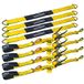 Autofonder 4 stuks 2 inch Heavy Duty Auto Ratchet Tie Down Kit met Snap Haken - Break Sterkte 10 Lb - Werkbelasting 3,5 lbs - Inclusief 36" asbanden met D-ring (geel)