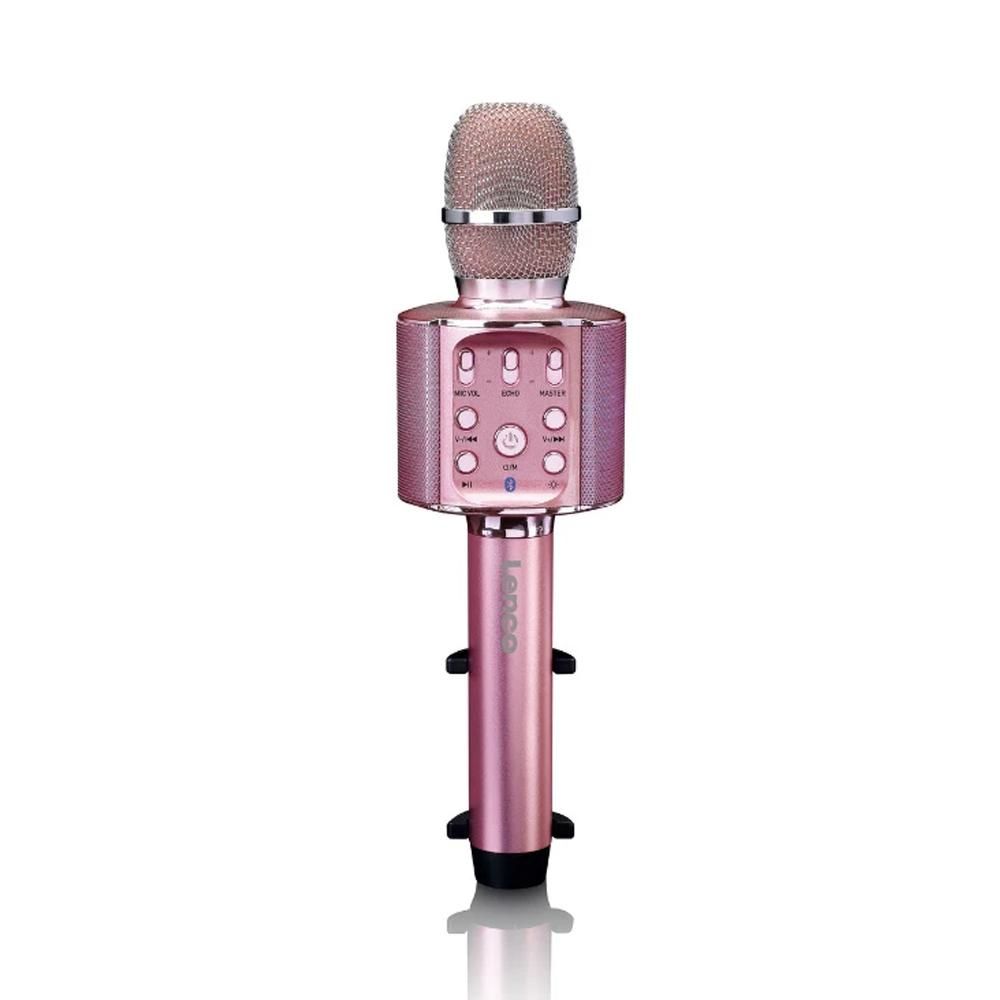 Lenco BMC-090 Roze Karaoke Microfoon - Bluetooth - Draadloos/Bedraad - USB - 8 uur batterijduur