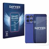 Savvies 3 Stuks Screenprotector - Geschikt voor Motorola Edge 60 Stylus (Voor+Camera) - Beschermfolie Glas Transparant