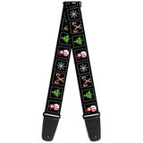 Buckle-Down GS-W35532 "Christmas Blocks Zwart/Wit/Multi Color" Gitaarband