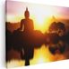 Artaza Canvas Schilderij Boeddha Zonsondergang - 80x60 cm - Canvas Print