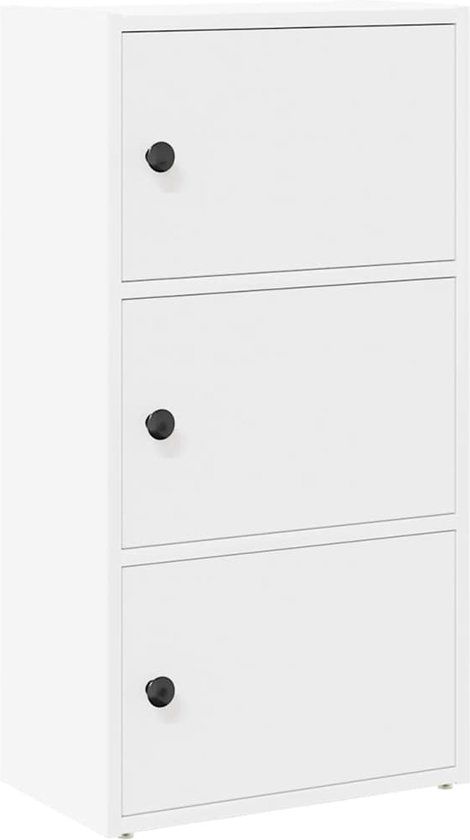 vidaXL Boekenkast - 40x24x77 cm - Bewerkt Hout - Wit
