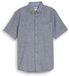 Tom Tailor - Regular fit overhemd met korte mouwen en linnen - Maat S - navy design