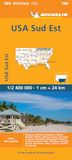 584 Michelin 584 Southeastern USA Wegenkaart