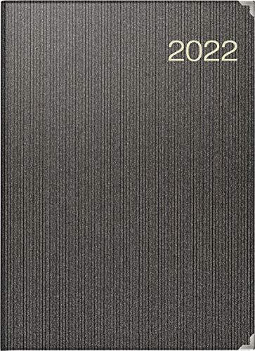 Baier & Schneider rido/idé 7027503902 Tageskalender/Buchkalender 2022 Modell Conform, Kunststoff-Einband Visicron metallic, schwarz