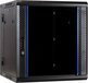 DSIT 12U wandkast (kantelbaar) met glazen deur 600x600x635mm - Zwart