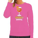 Bellatio Decorations Apres ski sweater dames - aperol supertoll - roze - wintersport - aperol spritz XS