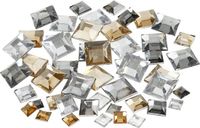 Merkloos Creativ Company B.V. Hobby plak diamantjes mix - goud/zilver - 360x - vierkant - diverse formaten - DIY strass steentjes