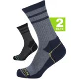 LORPEN Wool Hike Crew 2-pack - Blauw/Grijs - 39-42