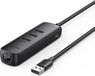 Ugreen Adapter USB Type C - Ethernet RJ45 / 3 x USB-adapter, zwart (CM416)