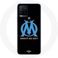 Maniacase Hoesje voor Vivo Y21s 2021 / Y21 2021 Olympique de Marseille Logo zwarte achtergrond
