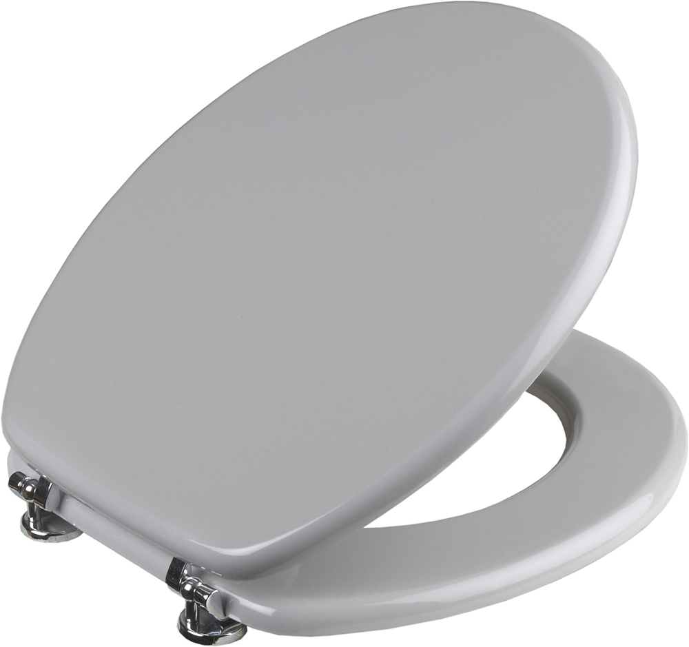 Cornat Wc-bril "Modena" - eenvoudige look in manhattan-grijs - hoogwaardige houten kern - comfortabel zitgevoel - effen design past in elke badkamer/toiletbril/wc-deksel / KSH22