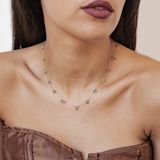 Hey Happiness Groene Stenen Ketting Dames - Roestvrij Staal - Zilver