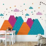 Ambiance Sticker Muurstickers voor kinderkamers - Decoratie voor babykamers - Gigantische muursticker voor kinderen, Scandinavische bergen, NITIKA - 60x90cm