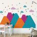 Ambiance Sticker Muurstickers voor kinderkamers - Decoratie voor babykamers - Gigantische muursticker voor kinderen, Scandinavische bergen, NITIKA - 60x90cm