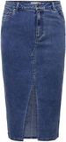 ONLY CARMAKOMA CARSIRI Front Slit Skirt DNM GUA NOOS - Dames - Rokken - Maat 52 - Medium Blue Denim