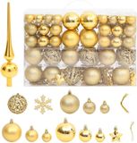 vidaXL - 111-delige - Kerstballenset - polystyreen - goudkleurig