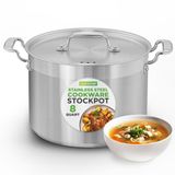 NutriChef Kookpot –Kookpan- 8 L Zware Roestvrijstalen Soeppot met Deksel -Inductie Soeppan-Stoofpot- Ideaal voor Soepen en Stoofschotels