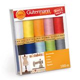 Gutermann 734521-2 draadset natuurlijk katoen 50 100m x 10 rollen, meerkleurig