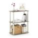 Furinno Turn Multifunctionele plankstandaard met 3 niveaus, met vierkante buis, Sonoma-eiken/wit