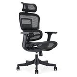 Ergonomische Waytex Draconis bureaustoel, ergonomisch, bureaustoel, van ademende netstof, verstelbare armleuningen, 3D, verstelbare hoofdsteun, lendensteun, ultra-comfortabel, zwart