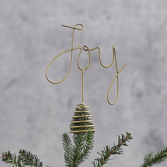 Ginger Ray Kerstboom Topper - Joy - Goud - Metaal