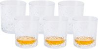 Excellent Houseware Whiskey glas Palm Springs - 6x - transparant - 340 ml