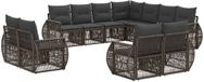 vidaXL Tuinbank - Set - 11-st - Grijs en Donkergrijs - Polyrattan