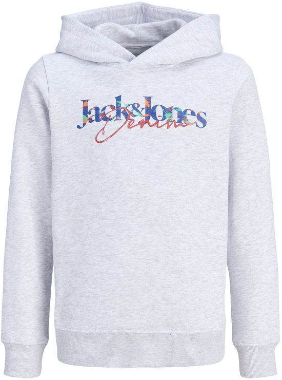 Jack & Jones Junior Hoodie Hoodie Boys White Melange Katoen Polyester 176