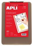 APLI 13781 - Transparant kunststof klembord grijs A4