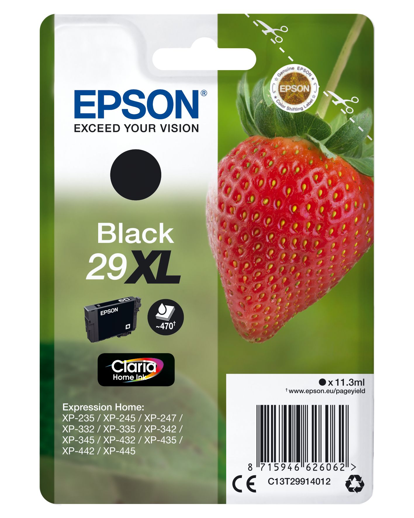 Epson 29XL Black Ink Cartridge - High Yield - Compatible with Epson Expression Home Printers