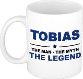 Bellatio Decorations Naam cadeau Tobias - The man, The myth the legend koffie mok / beker 300 ml