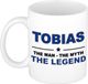 Bellatio Decorations Naam cadeau Tobias - The man, The myth the legend koffie mok / beker 300 ml