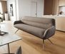 Taya-Flex Banc de salle à manger 200 cm tissu structuré doux taupe pied croisé angulaire acier inoxydable ressort ensaché