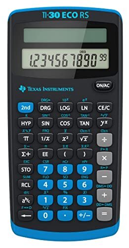 Texas Instruments TI-30 ECO RS FC Schulrechner (Einzeiliges 10-stelliges Display, Solarbetrieb) Schwarz
