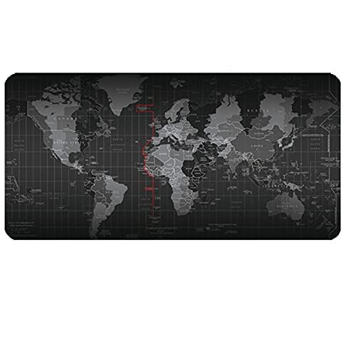 LL-COEUR Grote Natuurlijk Rubber Antislip Wereldkaart Muismat Computer Kantoor Bureaulegger (1200 x 600 x 2 mm)