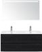 BES LED Dante Badmeubelset 120 cm - 4 Laden Black Oak - Keramische Wastafel Wit Cover met Sence Spiegel