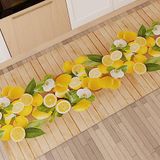PETTI Artigiani Italiani - Keukentapijt, loper, keukenloper, antislip en wasbaar, 52 x 380 cm, design citroen, 100% Made in Italy