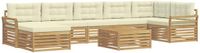 vidaXL Acacia Hout Buiten Bank Set 2 Zitplaatsen Wit en Crème