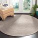 Safavieh BRD256A-3R gevlochten collectie Ivory and Steel Grey Round Area Rug Casual 5' Diameter Ivoorkleur/beige