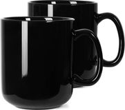 Smilatte Plain Porselein Boss Big Grote koffiemok, 600 ml, zwart