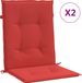 VidaXL Tuinstoelkussens 2 stuks 100x50x3 cm Oxford stof rood