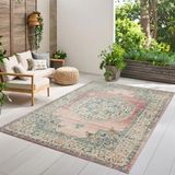 the carpet Palma – Weerbestendig Indoor & Outdoor Vloerkleed met Oosters Patroon – Roze – 160 x 230 cm