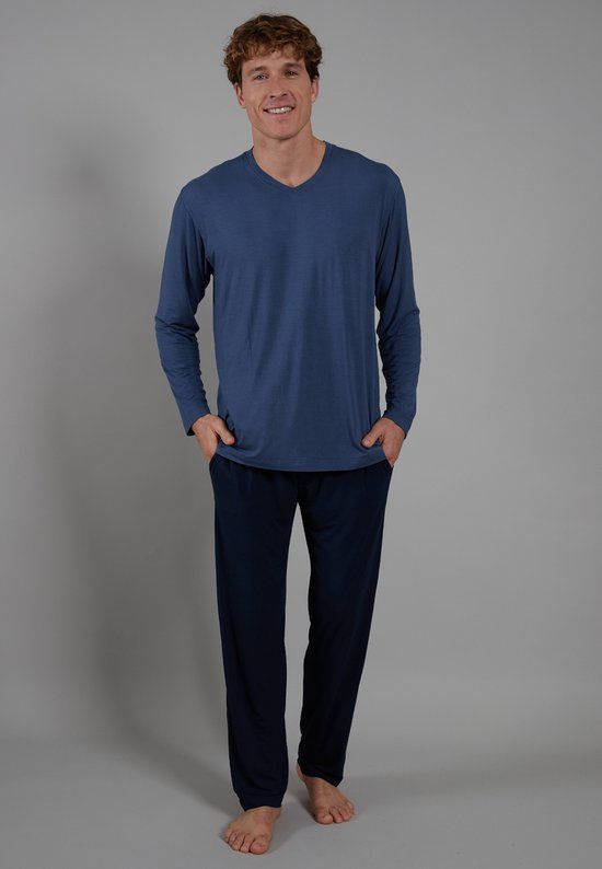 CECEBA Bamboo Heren Pyjama Lange Broek Blauw 4XL