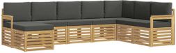 vidaXL Ensemble de salon d'angle 8 personnes Blanc et anthracite Polyester
