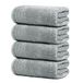 Tens Towels Grote Badhanddoeken, 100% Katoen, 76 x 150 cm, Extra Groot, Lichter Gewicht, Sneller Te Drogen, Super Absorberend, Perfect (4 Stuks, Koel Grijs)