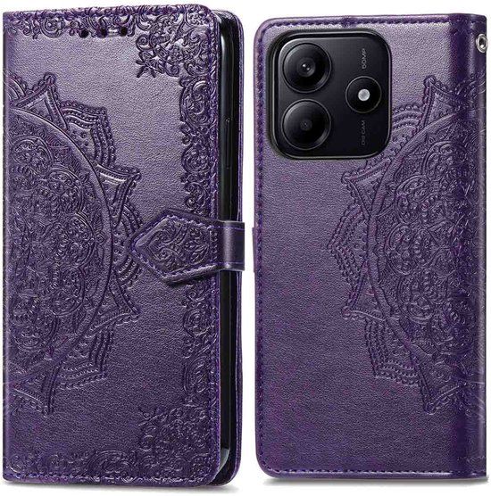 imoshion Hoesje - Geschikt voor Xiaomi Redmi Note 14 5G - Mandala Bookcase - Paars