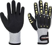 Portwest Anti Impact Snijbestendige Gevoerde Handschoenen Grijs Maat S