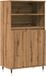 vidaXL Hoge kast, bewerkt hout, artisanaal eikenkleurig, 60x36x110 cm